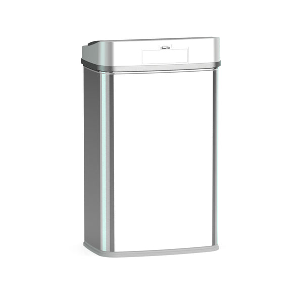 Rectangular Motion Sensor Trash Can 13.2 Gallon, Silver
