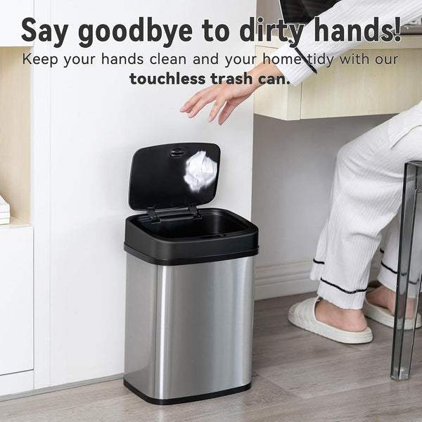 Motion Sensor Trash Can Set 13.2 Gallon & 3.2 Gallon | CB-DZT-50-13/12-5