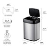 Motion Sensor Trash Can Set 13.2 Gallon & 3.2 Gallon | CB-DZT-50-13/12-5