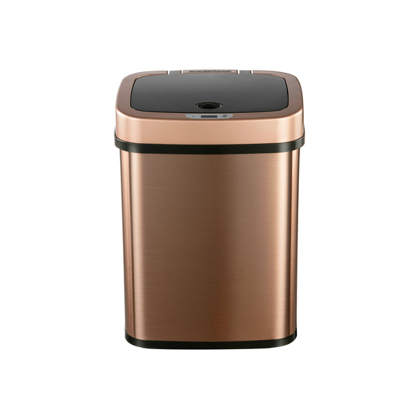Ninestars Rectangular Motion Sensor Trash Can 3.2 Gallon, Gold
