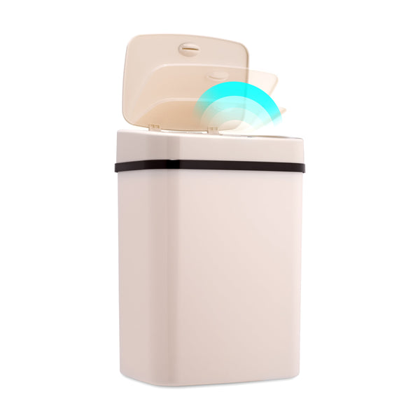 Rectangular Motion Sensor Trash Can 3.2 Gallon, White