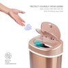 Oval Motion Sensor Trash Can 3.9 Gallon, Gold for Living Room