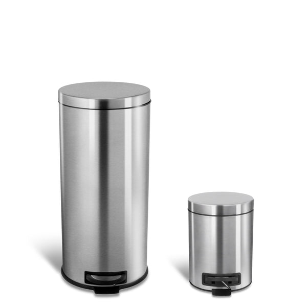 Ninestars Step-On Round Trash Can