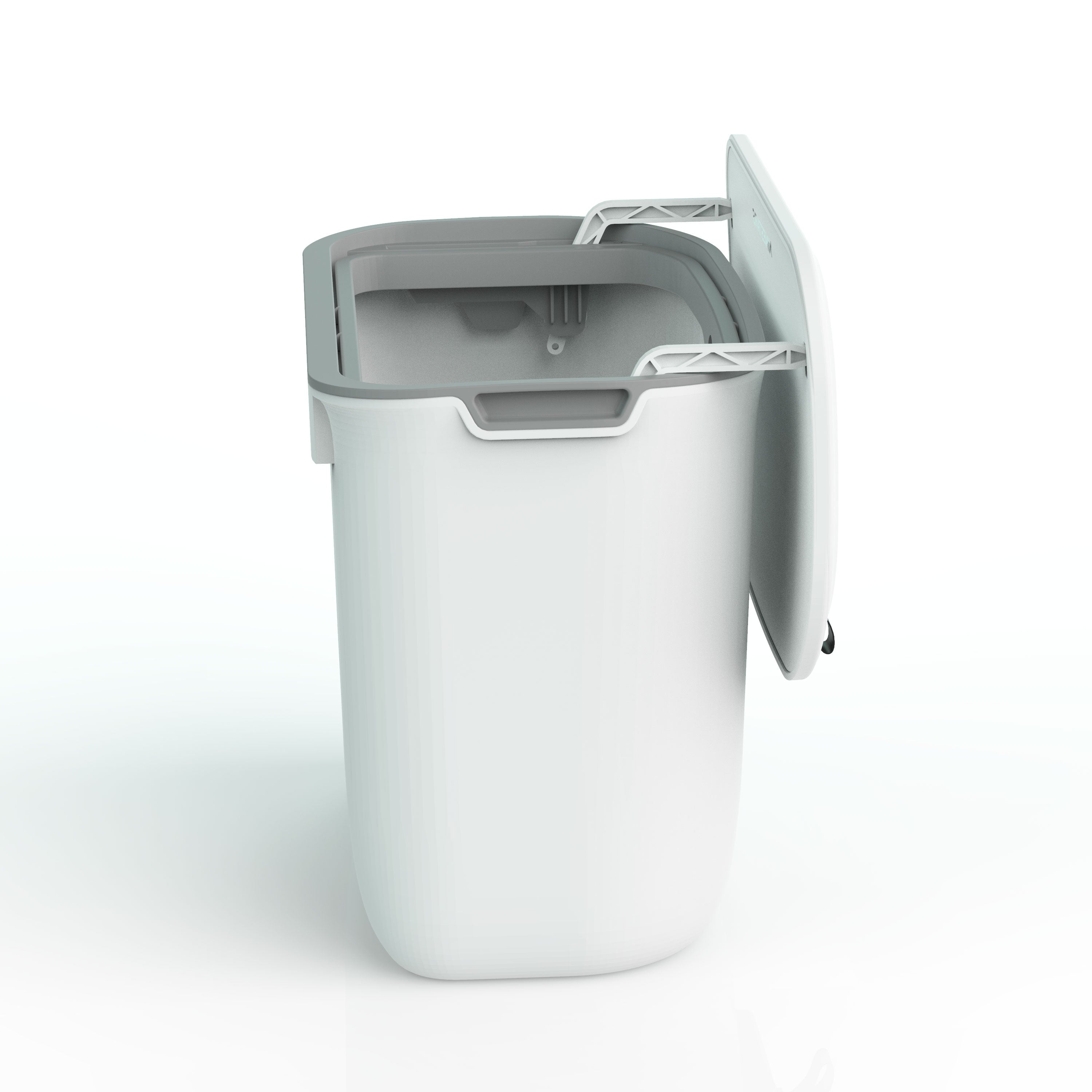 White Kitchen Counter Waste Bin for Compost and Food Prep Clean Up