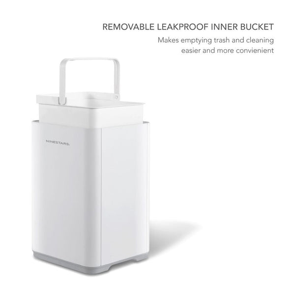 Touchless Square Motion Sensor Trash Can, 2.6 Gallon, White