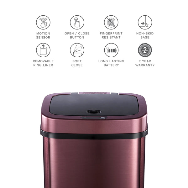 Ninestars Rectangular Motion Sensor Trash Can