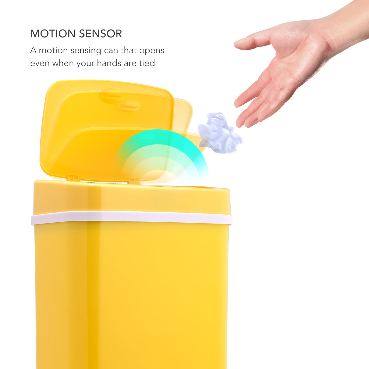 Touchless Motion Trash Can, 3.1 Gallon, Yellow