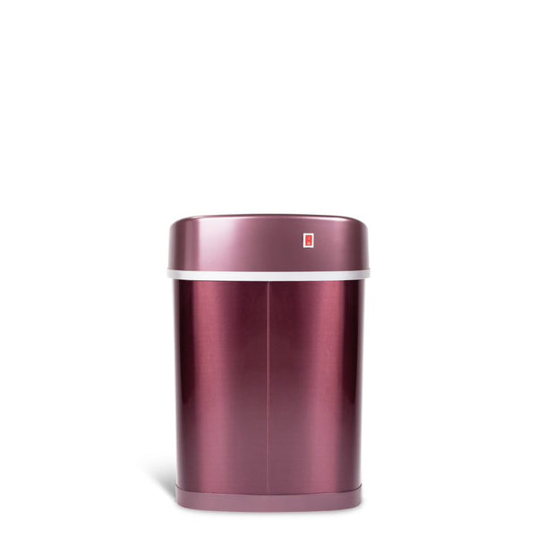 Oval Motion Sensor Trash Can 3.9 Gallon, Burgundy