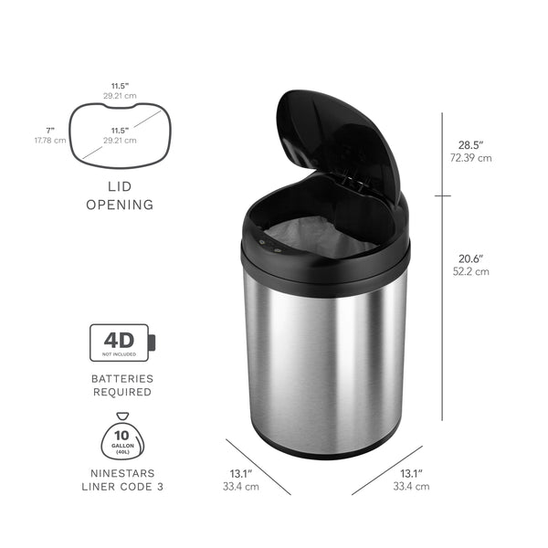 Round Motion Sensor Trash Can 8.2 Gallon | DZT-31-8