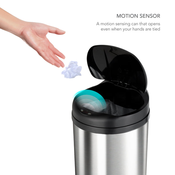 Round Motion Sensor Trash Can, Kitchen Trash Can 10.6 Gallon & 3.2 Gallon