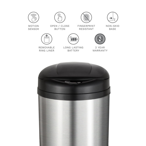Round Motion Sensor Trash Can 13 Gallon | DZT-49-8