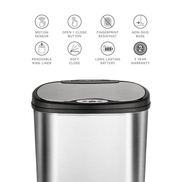 Thùng rác cảm biến chuyển động hai ngăn 13,2 gallon | DZT-50-13R
