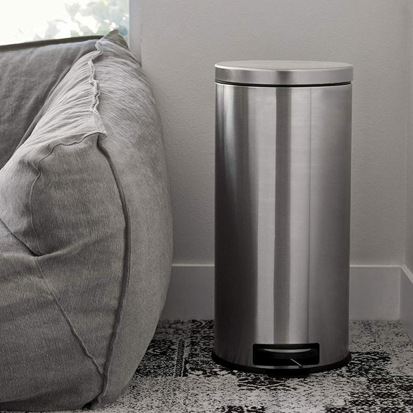 Ninestars Step-On Round Trash Can 8 Gallon & 1.3 Gallon for Living Room