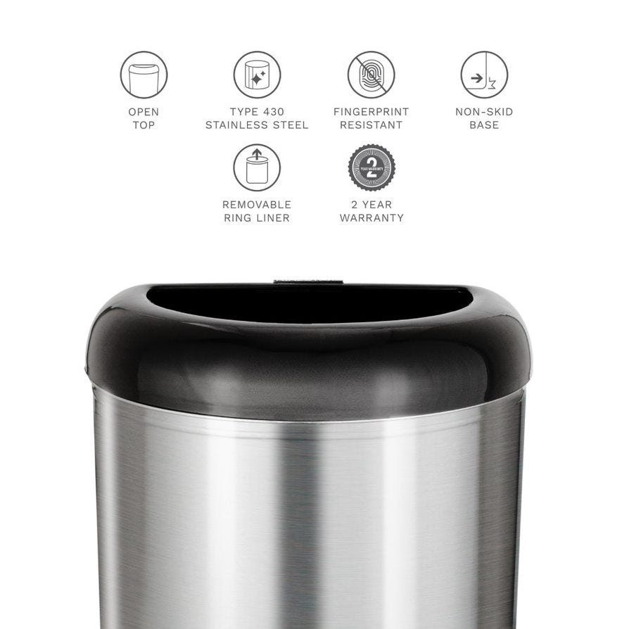 13 Gallons Steel Open Trash Can