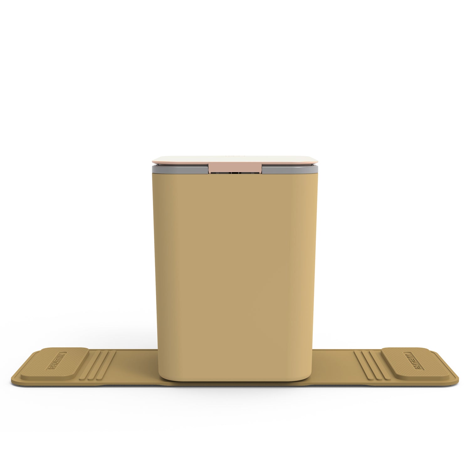 Beige Spill Proof Trash Can. Interior Car Trash Can