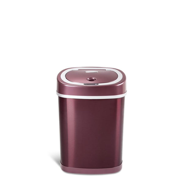 Oval Motion Sensor Trash Can 3.9 Gallon, Burgundy