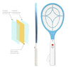 NINESTARS Battery-Free Electric Mosquito Fly Swatter, Ergonomic Design, Press-to-Charge, ABS Material, Triple-Layer Mesh