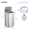 13 Gallon | Nova Series UV Odor Neutralizing Smart Trash Can | ONT-50-81