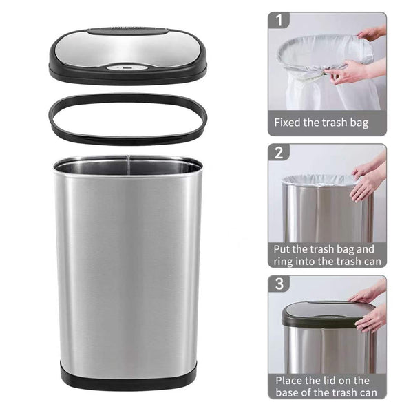 Motion Sensor Trash Can Set 13.2 Gallon & 3.2 Gallon | CB-DZT-50-13/12-5