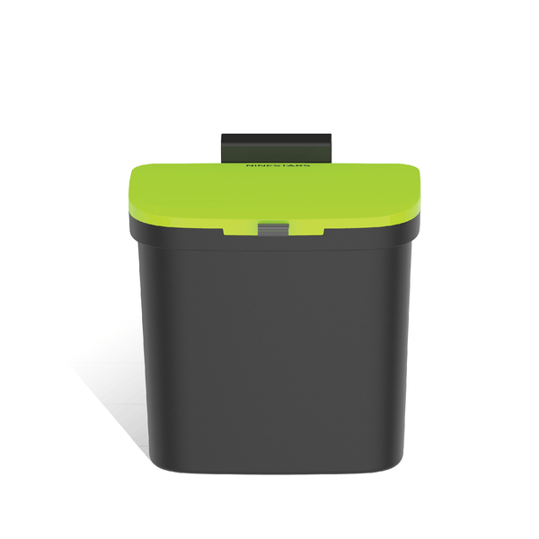 0.8 Gallon Countertop Compost Trash Bin & Hanging Trash Can, Black/Green | CCC-4-3S