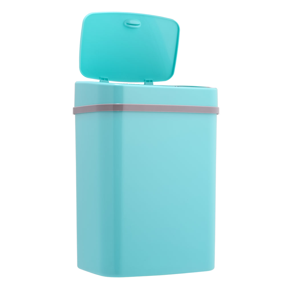 Rectangular Motion Sensor Trash Can 3.2 Gallon, Pink/Rose/Teal Blue/White/Yellow