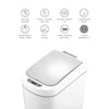 Ninestars Slim Motion Sensor Trash Can 1.85 Gallon for Bathroom