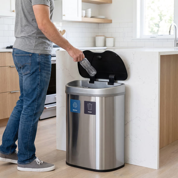 18.5 Gallon | Dual Compartment Motion Sensor Trash Can | DZT-70-R3