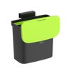 0.8 Gallon Countertop Compost Trash Bin & Hanging Trash Can, Black/Green | CCC-4-3S
