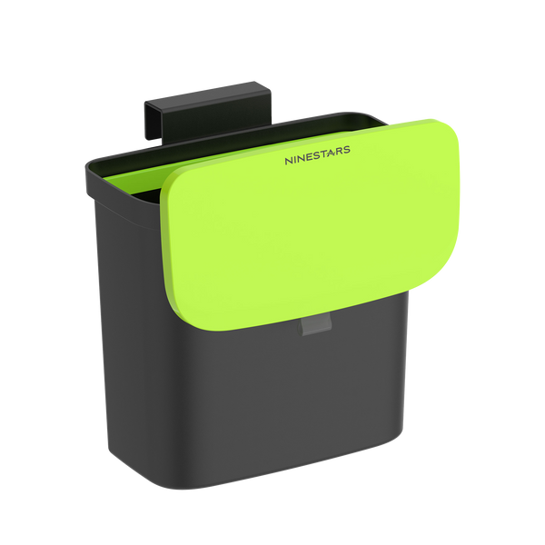 0.8 Gallon Countertop Compost Trash Bin & Hanging Trash Can, Black/Green | CCC-4-3S