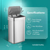 Nova Series UV Odor Neutralizing Smart Trash Can 13 Gallon | ONT-50-81