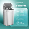 Nova Series UV Odor Neutralizing Smart Trash Can 13 Gallon | ONT-50-81