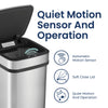 13 Gallon | Nova² Squared UV Odor Neutralizing Smart Kitchen Trash Can | ONT-50-82 Black Trim