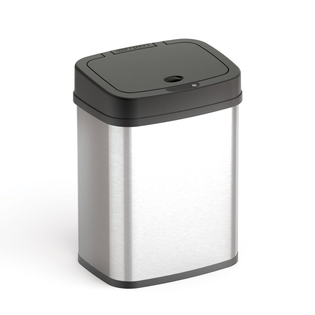 Rectangular Motion Sensor Trash Can 3.2 Gallon, Burgundy/Gold/Grey