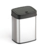 Ninestars Rectangular Motion Sensor Trash Can 3.2 Gallon, Grey, for Bathroom