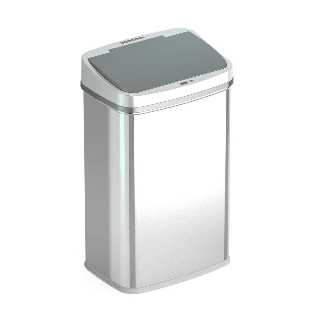 Rectangular Motion Sensor Trash Can 13.2 Gallon, Black/Silver/Grey/Burgundy