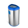 Semi-Round Open Top Trash Can 13 Gallon, Blue