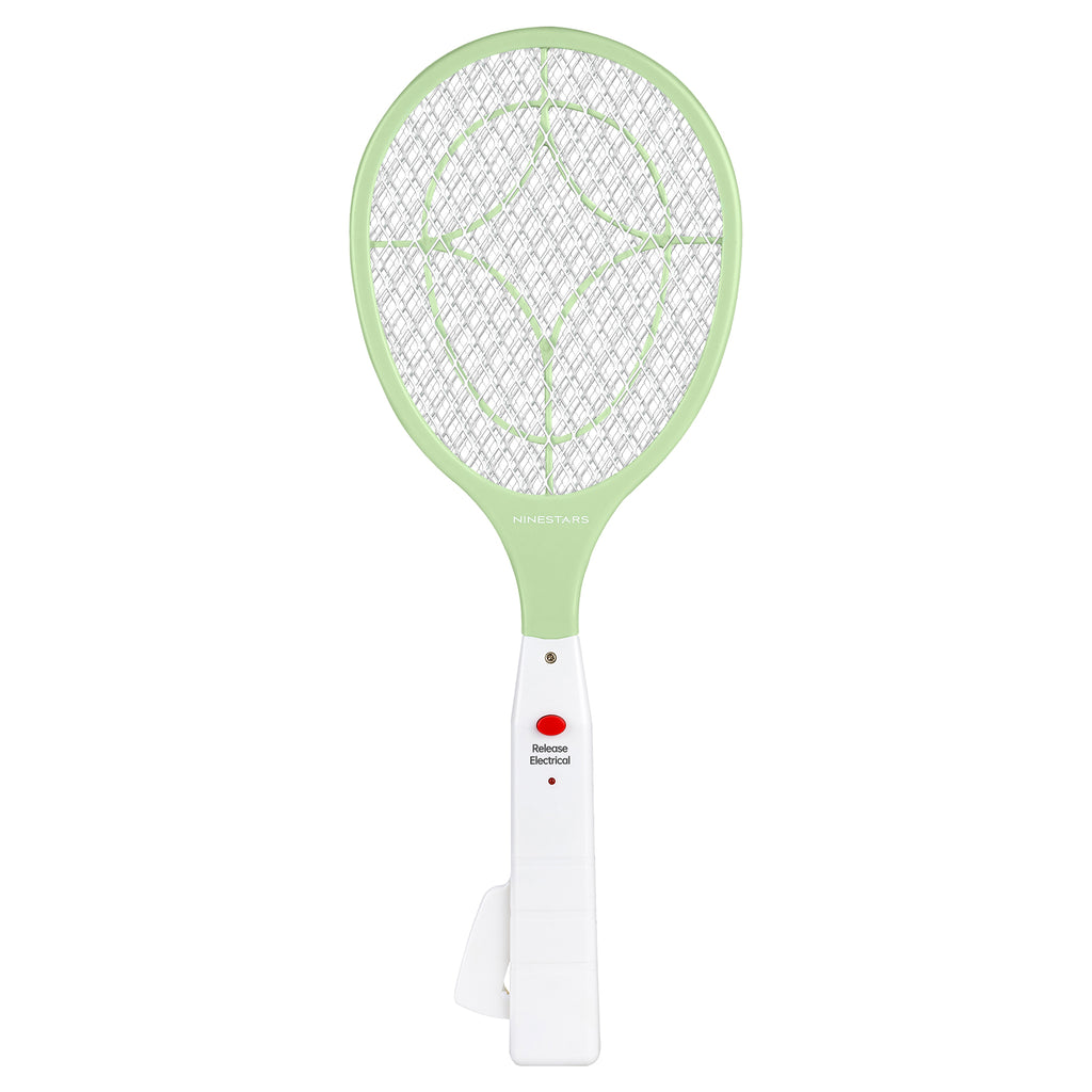 NINESTARS Battery-Free Electric Mosquito Fly Swatter, Ergonomic Design, Press-to-Charge, ABS Material, Triple-Layer Mesh