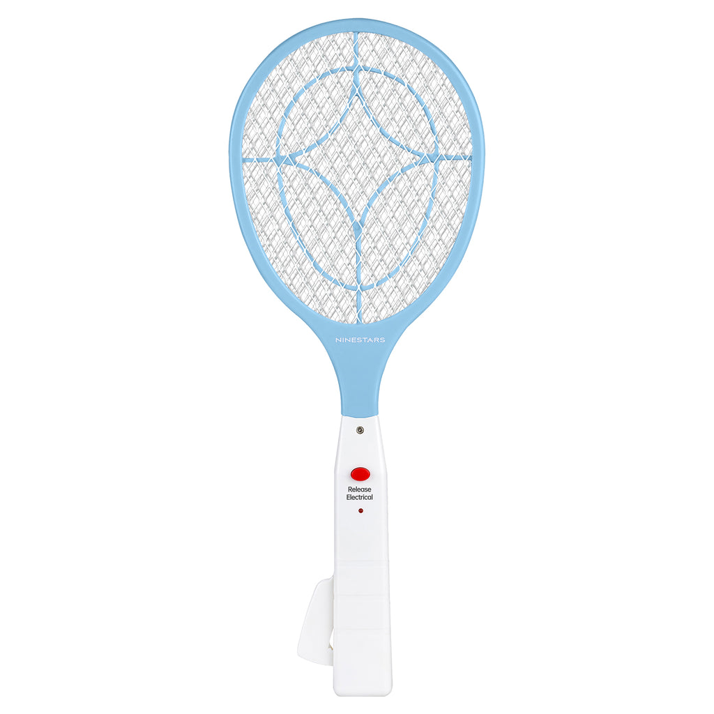 NINESTARS Battery-Free Electric Mosquito Fly Swatter, Ergonomic Design, Press-to-Charge, ABS Material, Triple-Layer Mesh