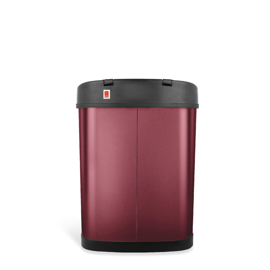 Oval Motion Sensor Trash Can 3.9 Gallon, Burgundy