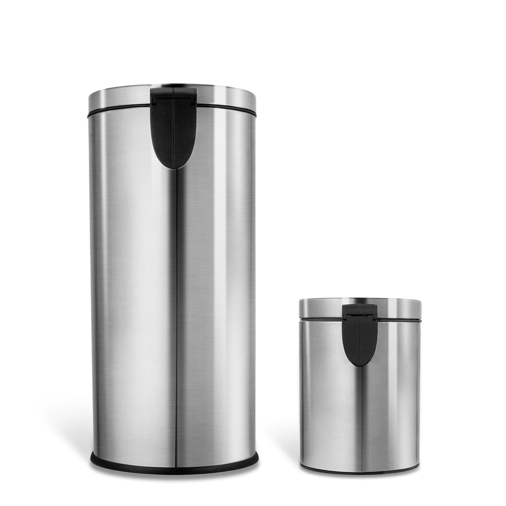 Step-On Round Trash Can 8 Gallon & 1.3 Gallon Garbage Set