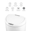 Ninstars Semi-Round Motion Sensor Trash Can 2.6/2.1 Gallon