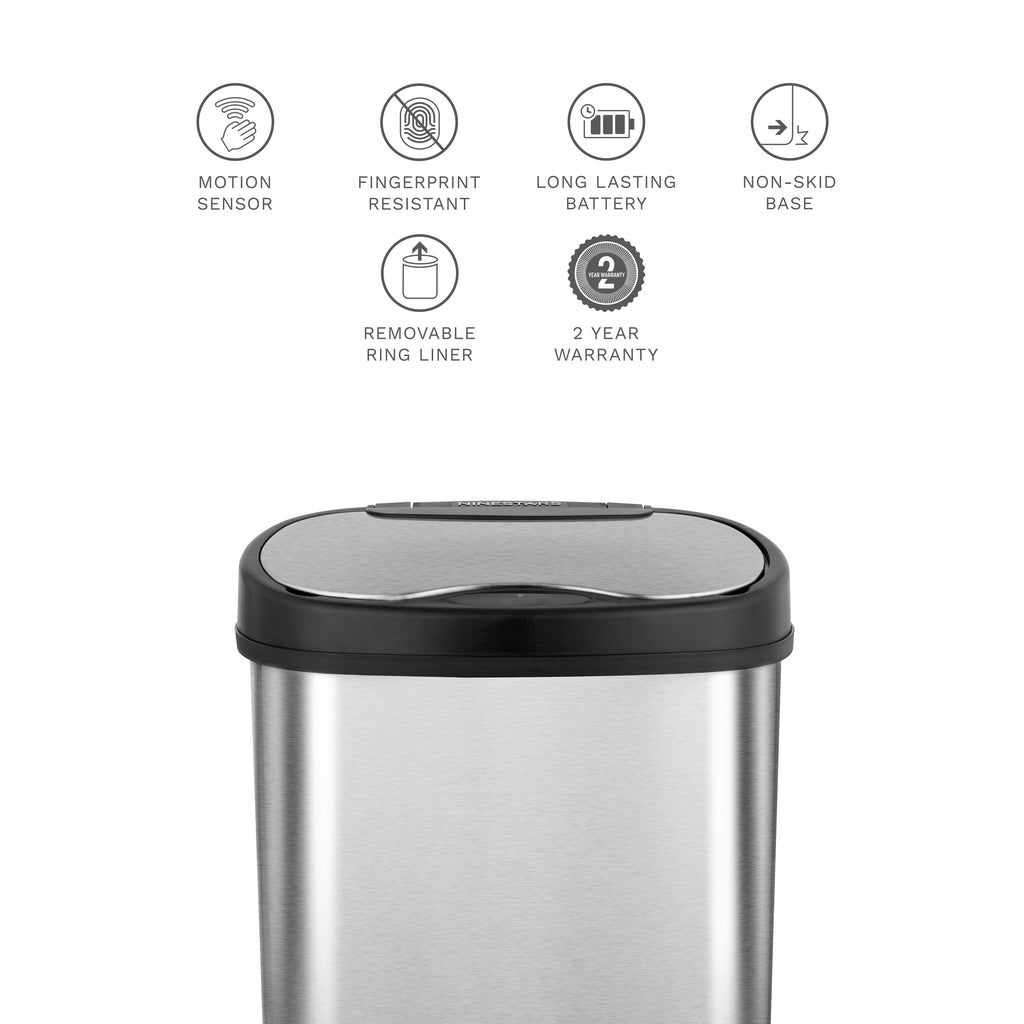 Oval Motion Sensor Trash Can 3.2 Gallon