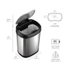 Oval Motion Sensor Trash Can 3.2 Gallon