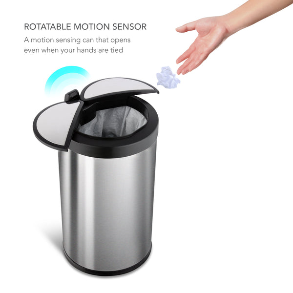 Round Motion Sensor Trash Can, Kitchen Trash Can 12.9 Gallon & 3.2 Gallon