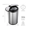 Round Motion Sensor Trash Can, Kitchen Trash Can 10.6 Gallon & 3.2 Gallon