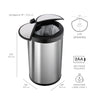 Round Motion Sensor Trash Can 3.2 Gallon | DZT-12-18