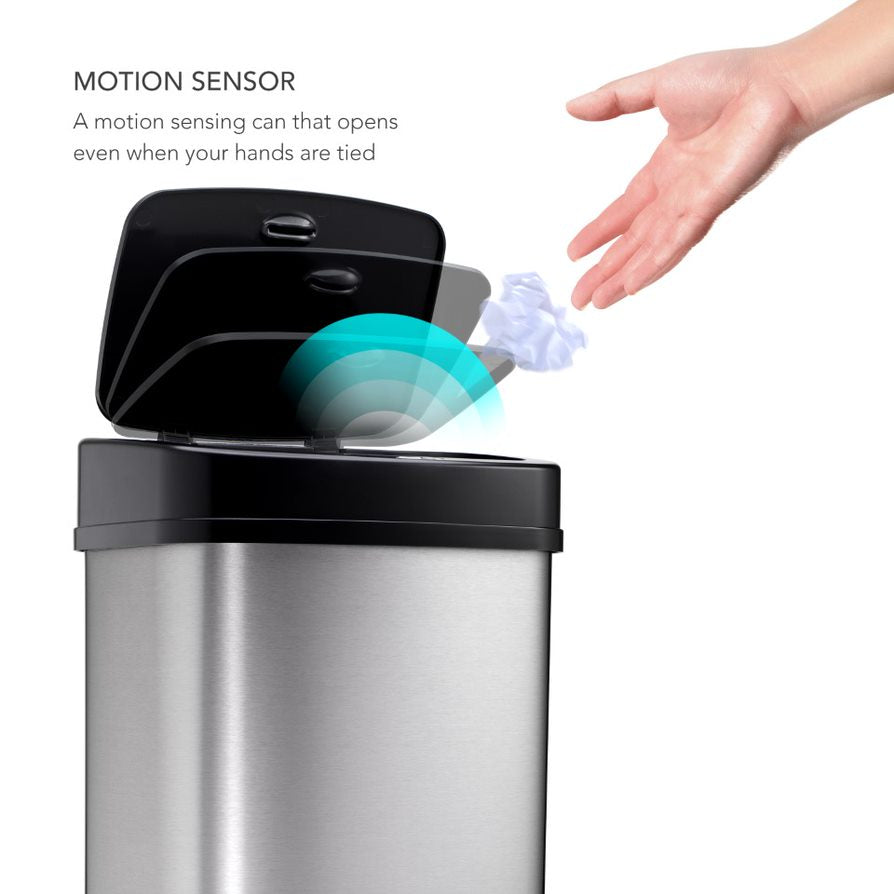 Rectangular Motion Sensor Trash Can 3.2 Gallon