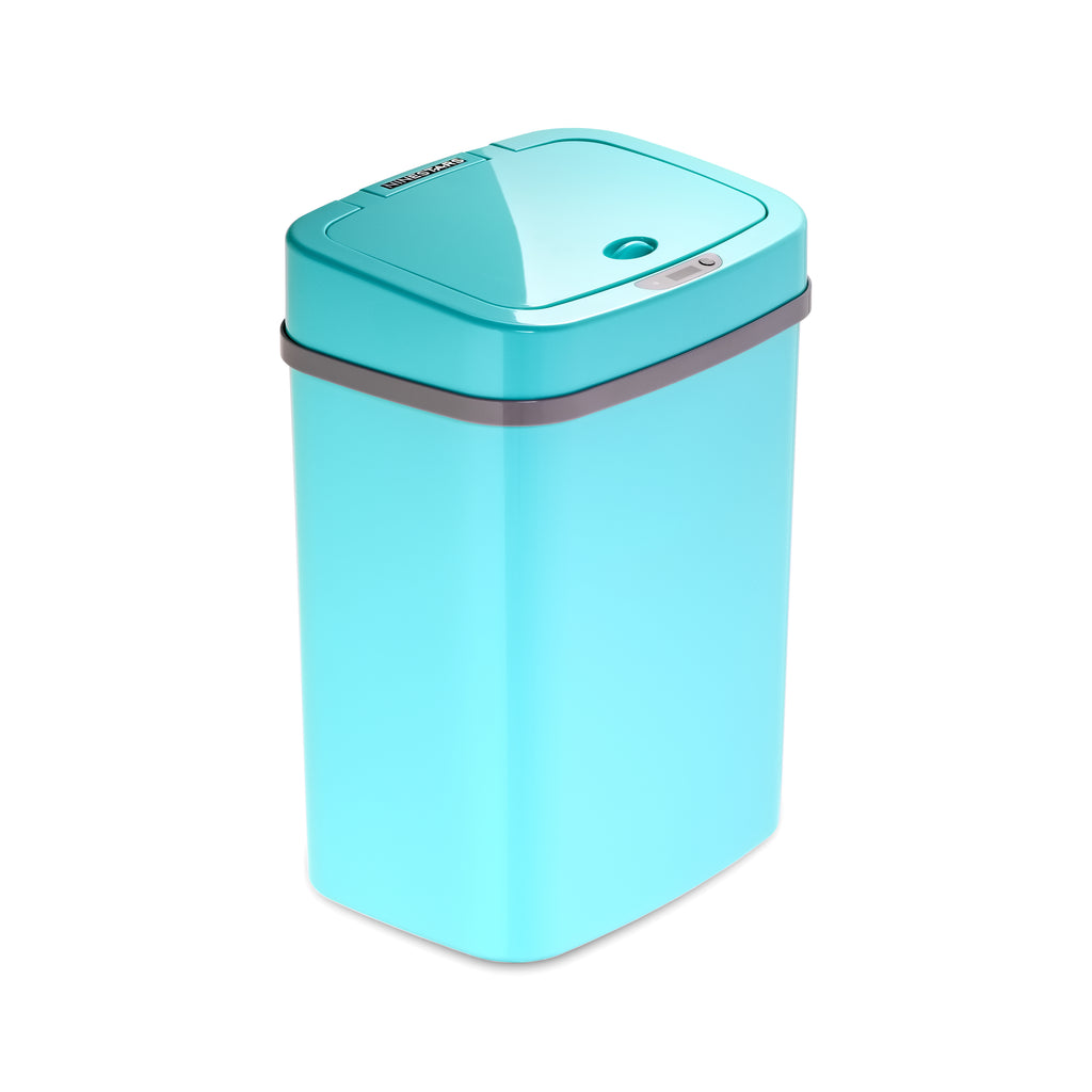 Rectangular Motion Sensor Trash Can 3.2 Gallon, Teal Blue