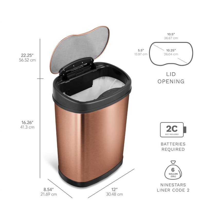 Oval Motion Sensor Trash Can 3.9 Gallon