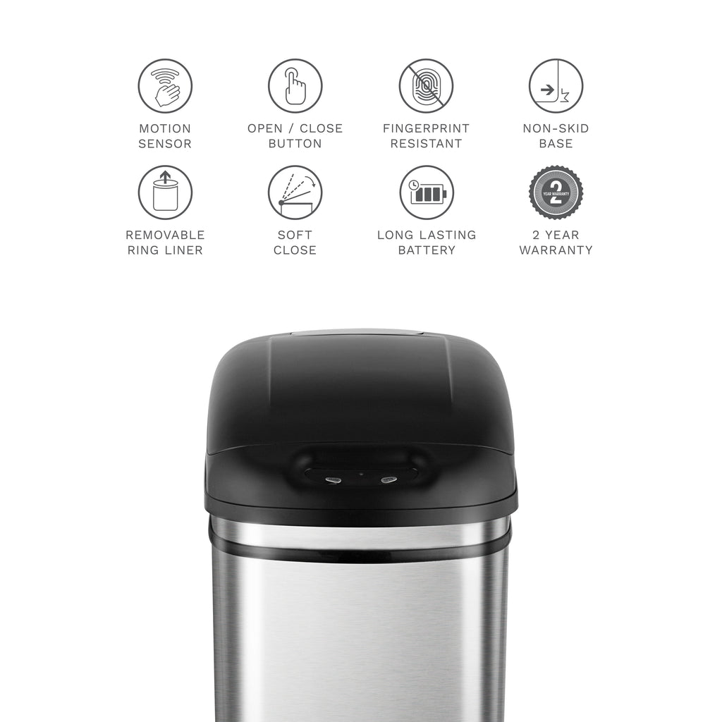 Slim Motion Sensor Trash Can 7.9 Gallon